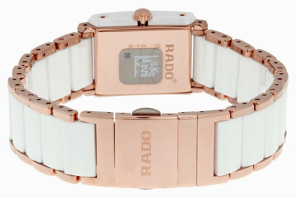 Rado Integral Rose Gold Stainless Steel & White Ceramic Case Mother of Pearl Quartz Dial Womens Watch R20844902