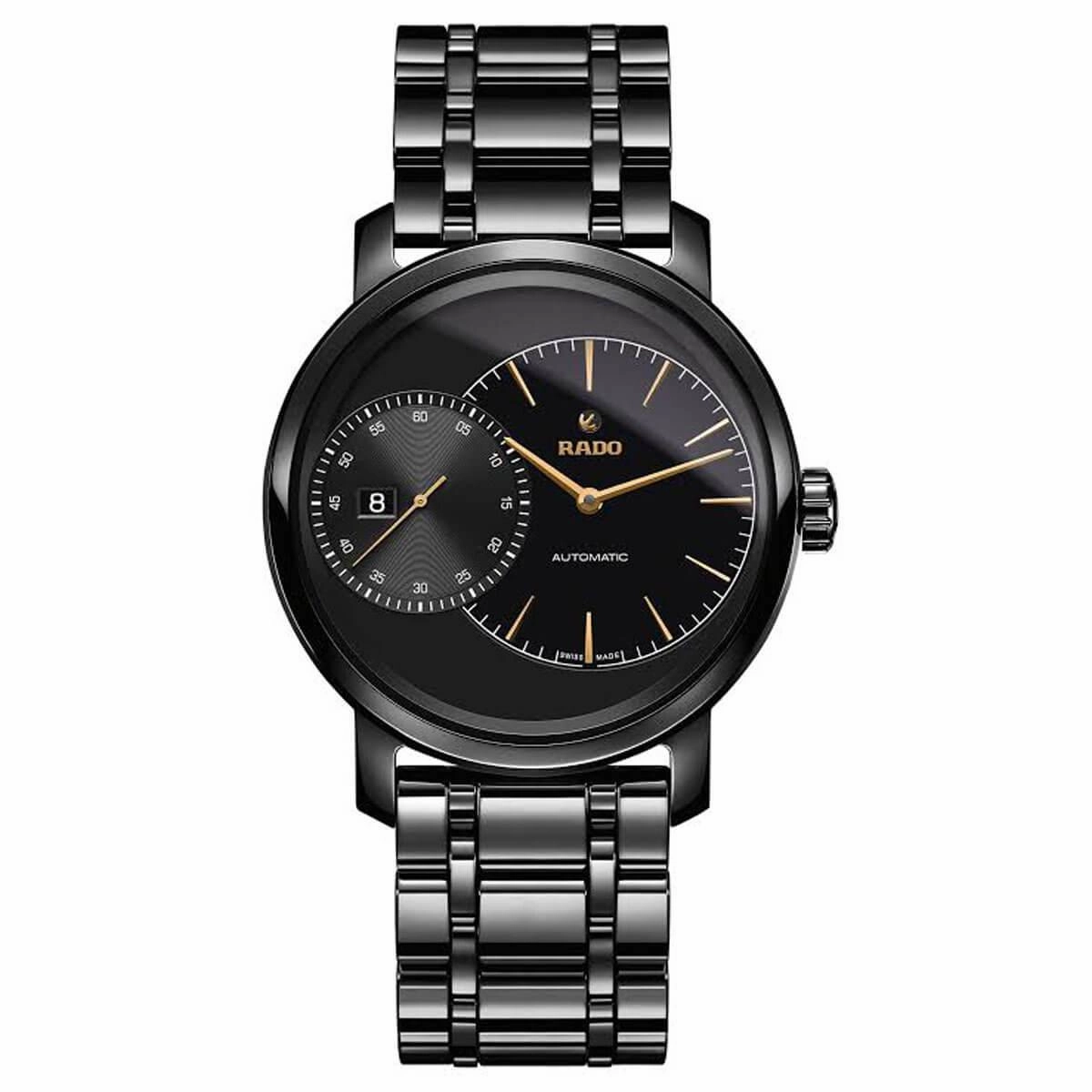 Rado Men's Automatic Watch - DiaMaster Black Dial Ceramic Bracelet | R14127152