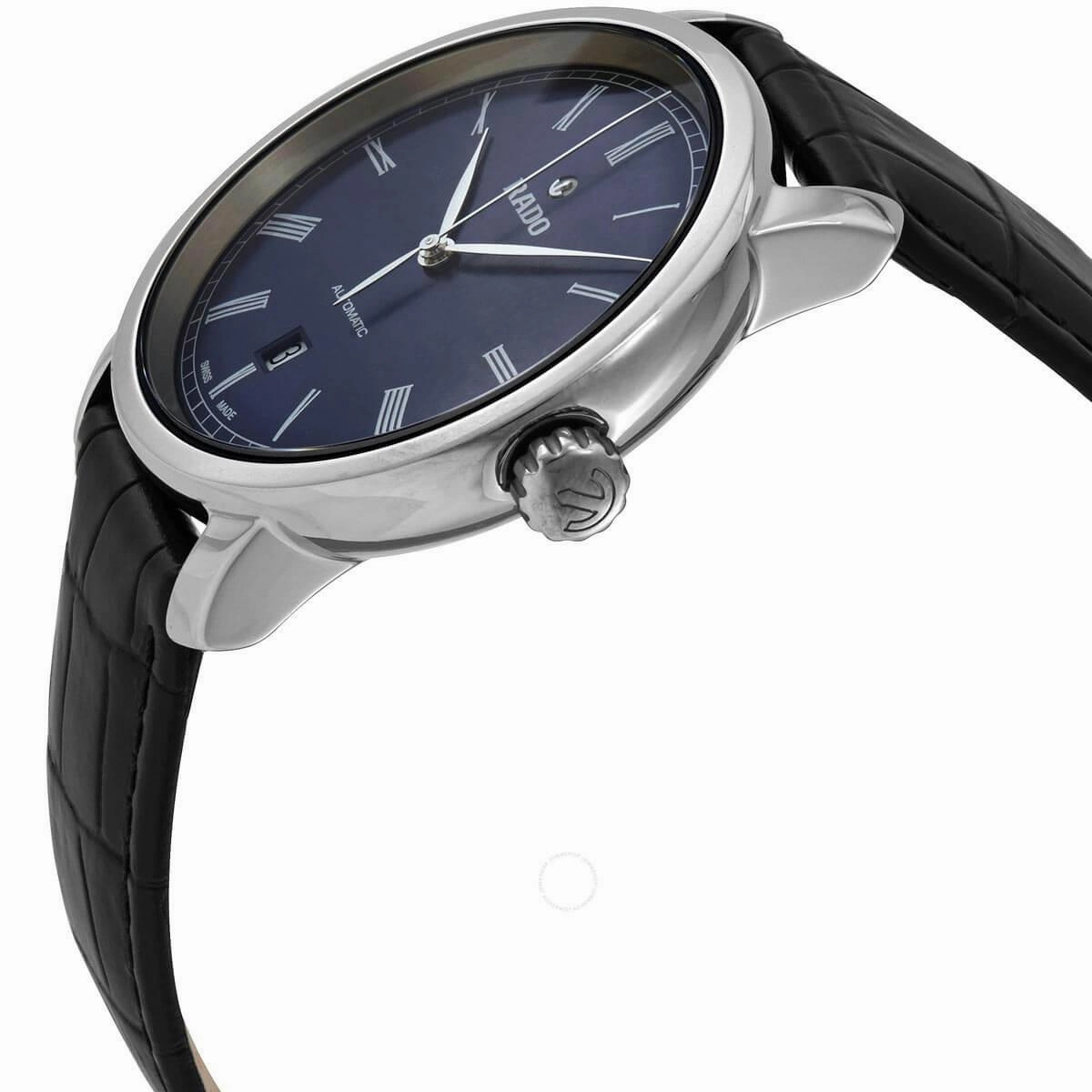 Rado Men's Automatic Watch - DiaMaster Blue Dial Black Leather Strap | R14806206