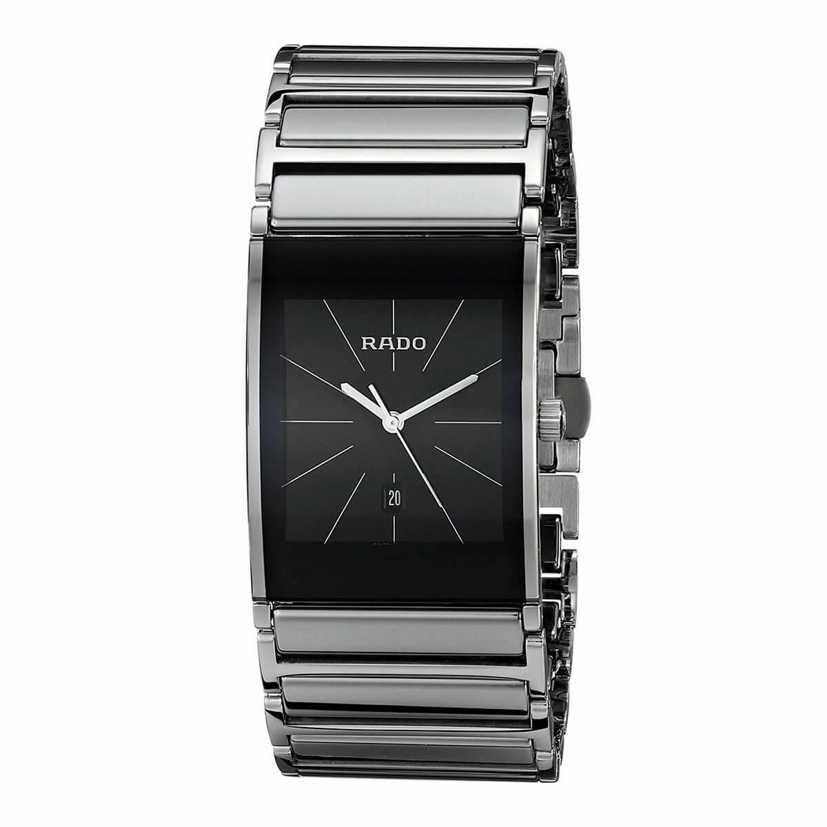 Rado R20784159 Men's Bracelet Watch - Integral Steel & Ceramic Black Dial | R20784159