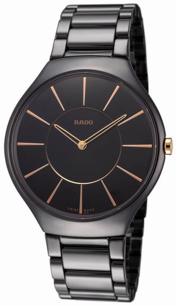 Rado True Thinline Black Ceramic Black Dial Quartz Mens Watch R27741152