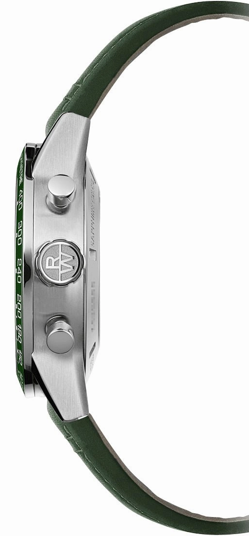 Raymond Weil Freelancer Automatic Chronograph Stainless Steel Green Dial Green Leather Strap Mens Watch 7741-SC7-52021