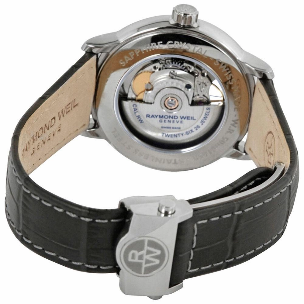 Raymond Weil Maestro Automatic Stainless Steel Grey Leather Strap Grey Dial Mens Watch 2227-STC-00609