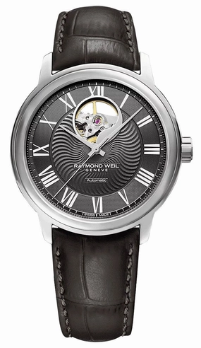 Raymond Weil Maestro Automatic Stainless Steel Grey Leather Strap Grey Dial Mens Watch 2227-STC-00609