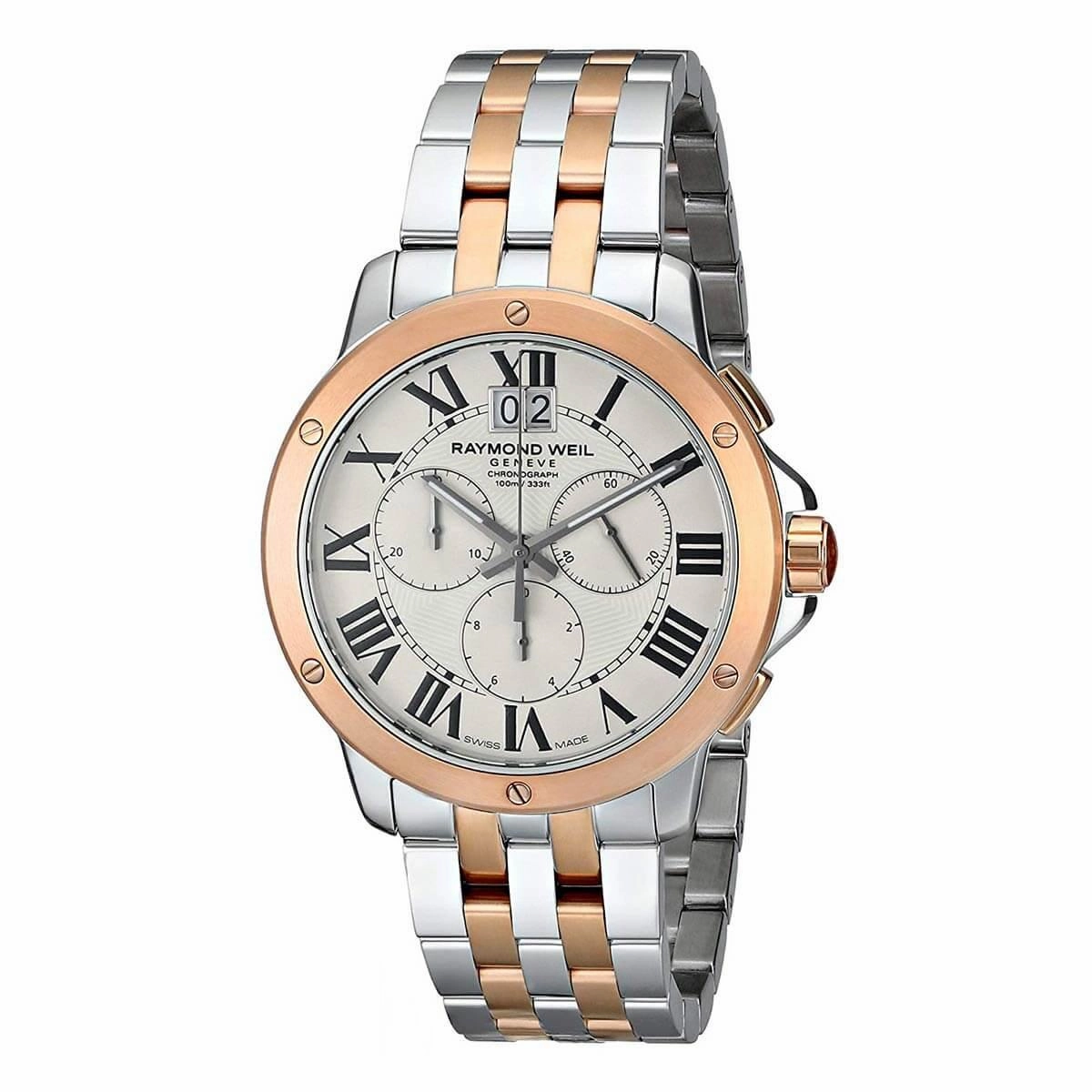 Raymond Weil Men's Chronograph Watch - Tango Silver Dial Two Tone | 4891-SP5-00660