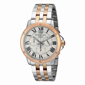 Raymond Weil Men's Chronograph Watch - Tango Silver Dial Two Tone | 4891-SP5-00660