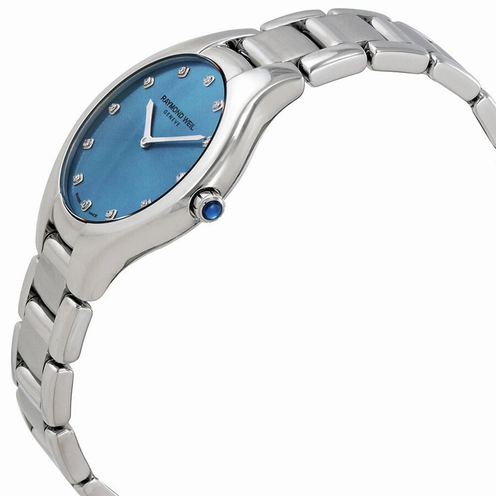 Raymond Weil Noemia Stainless Steel Blue Dial Diamonds Quartz Womens Watch 5132-ST-50081