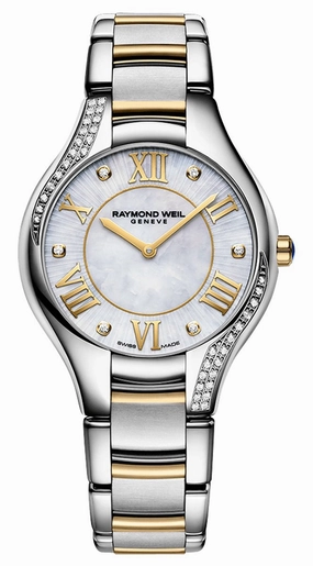 Raymond Weil Noemia Two-Tone Stainless Steel Mother-Of-Pearl Dial Diamonds Quartz Womens Watch 5132-S1P-00966