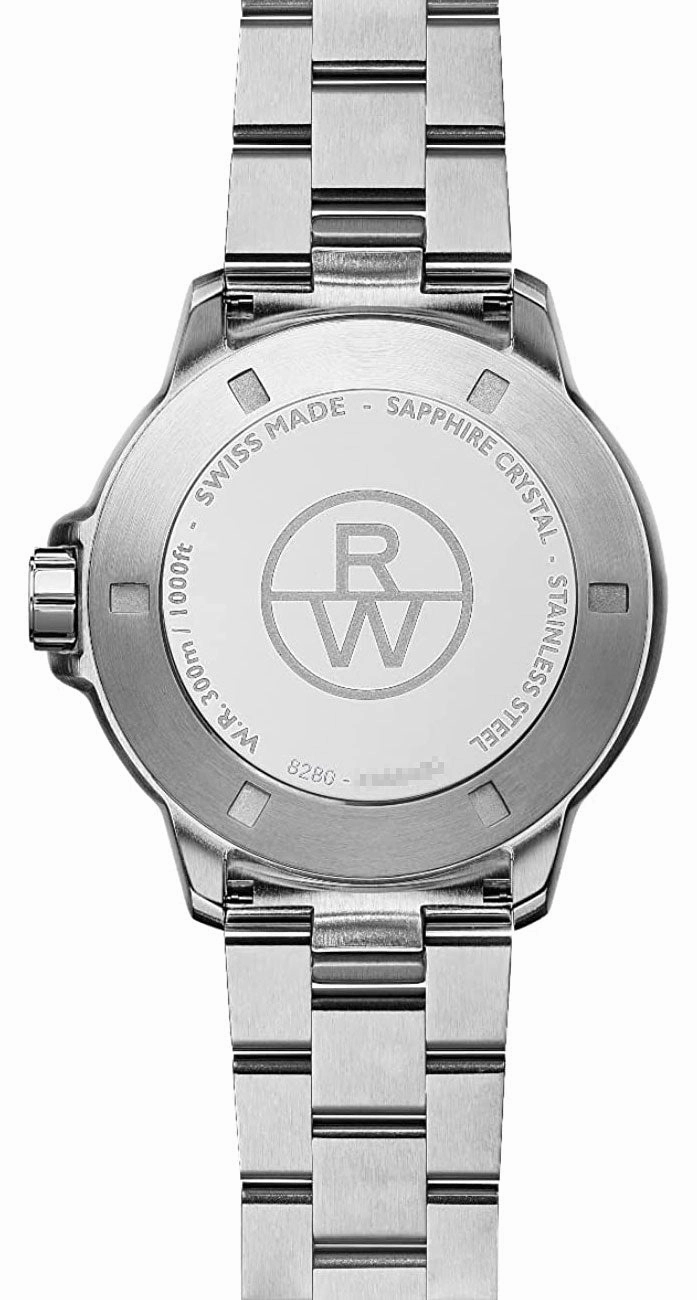 Raymond Weil Tango GMT Stainless Steel Black Dial Pepsi Bezel Date Divers Quartz Mens Watch 8280-ST3-20001
