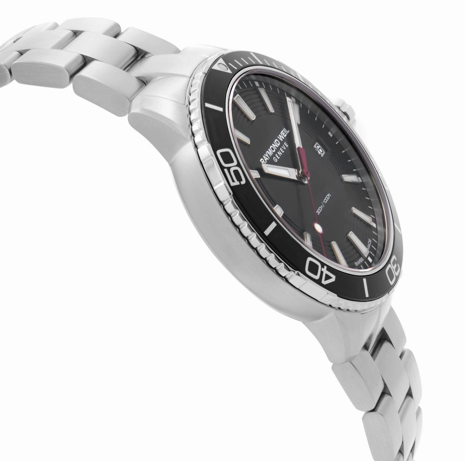 Raymond Weil Tango Stainless Steel Black Dial Date Divers Quartz Mens Watch 8260-ST1-20001