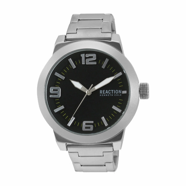 Reaction By Kenneth Cole Silver/Black Analog Watch Rk50092005 Men