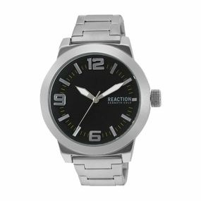 Reaction By Kenneth Cole Silver/Black Analog Watch Rk50092005 Men