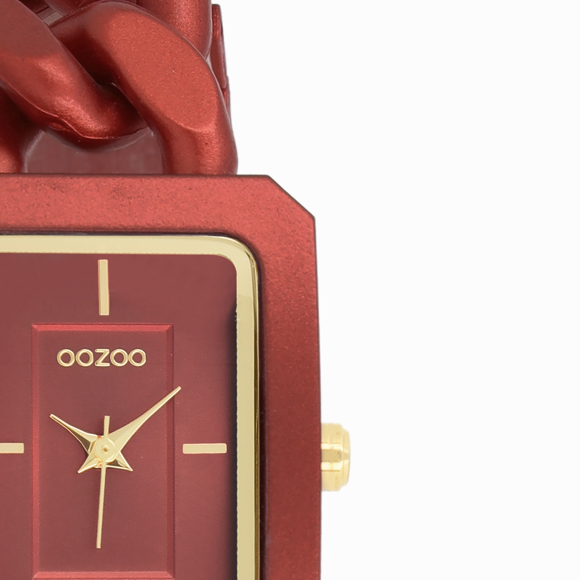 Red OOZOO watch with chain bracelet - C11277