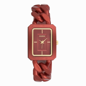 Red OOZOO watch with chain bracelet - C11277