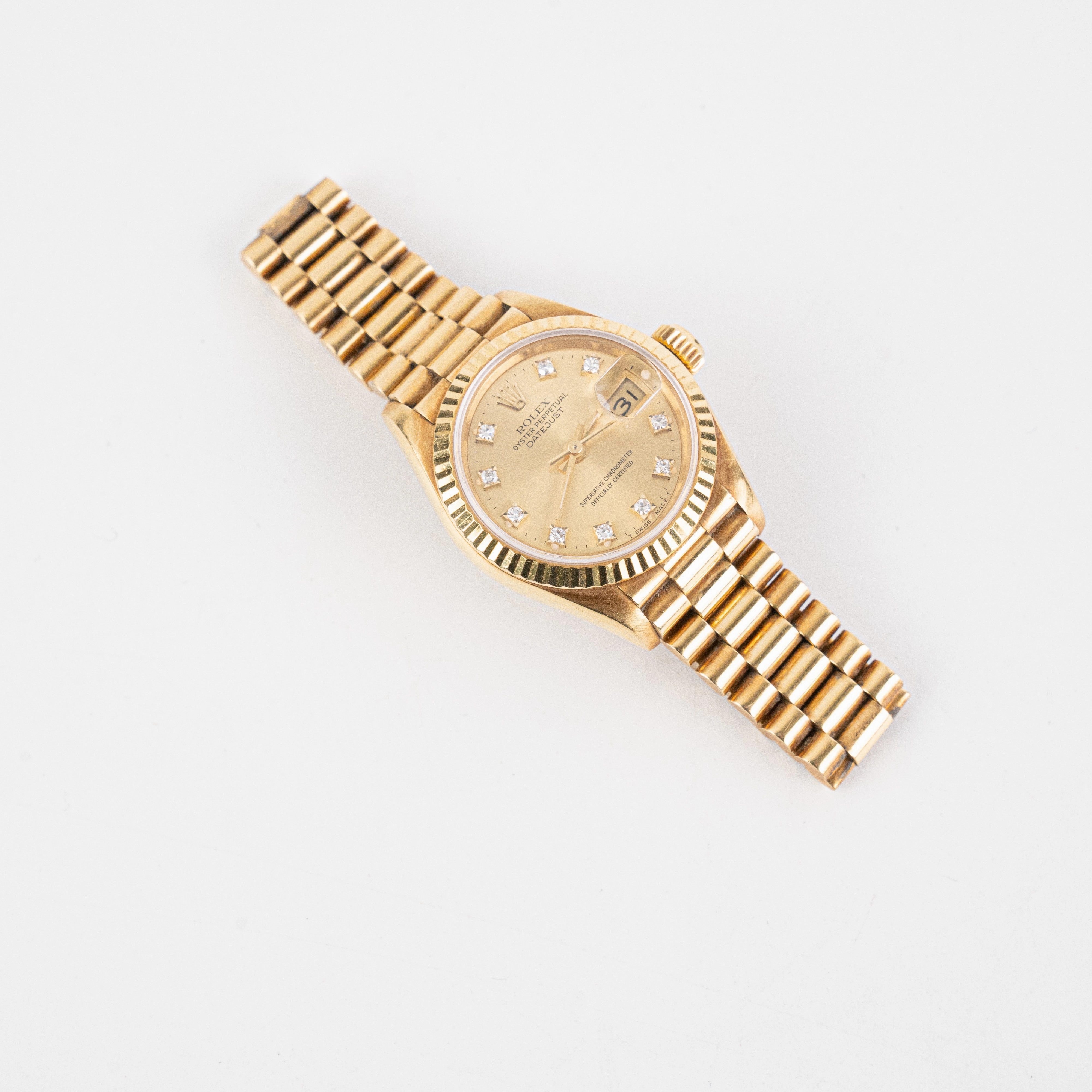 Rolex 26mm Gold with Diamond Watch