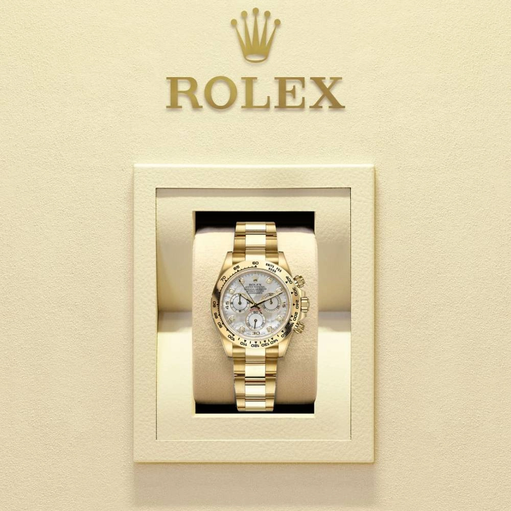 Rolex Cosmograph Daytona 40mm - Ref: 116508-0007 - White mother of Pearl Diamond Dial, 18K Yellow Gold Oyster Bracelet Men's Watch