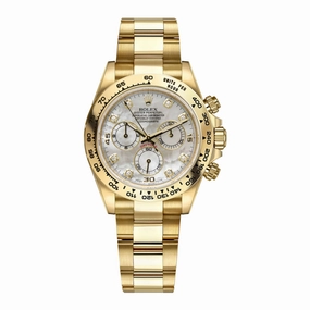 Rolex Cosmograph Daytona 40mm - Ref: 116508-0007 - White mother of Pearl Diamond Dial, 18K Yellow Gold Oyster Bracelet Men's Watch