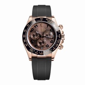 Rolex Cosmograph Daytona 40mm - Ref: 116515 LNchoof - Chocolate Arabic Numerals Dial & Ceramic Bezel, 18K Rose Gold Case Black Oysterflex Bracelet Men's Watch