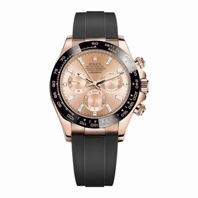 Rolex Cosmograph Daytona 40mm - Ref: 116515ln-0061 - Sundust Diamond Dial & Ceramic Bezel, 18K Rose Gold Case Black Oysterflex Bracelet Men's Watch