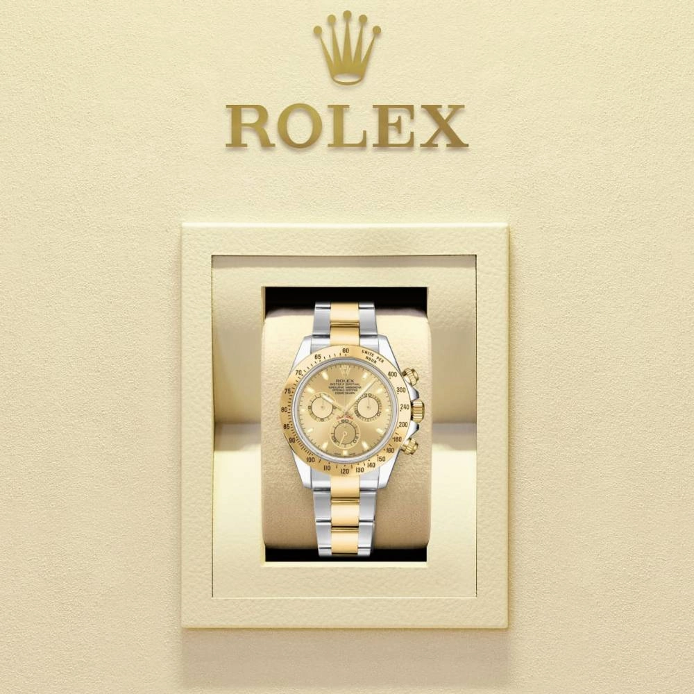 Rolex Cosmograph Daytona 40mm - Ref: 116523chs - Champagne Index Dial & Gold Bezel, Two Tone Stainless Steel & 18K Yellow Gold Oyster Bracelet Men's Watch