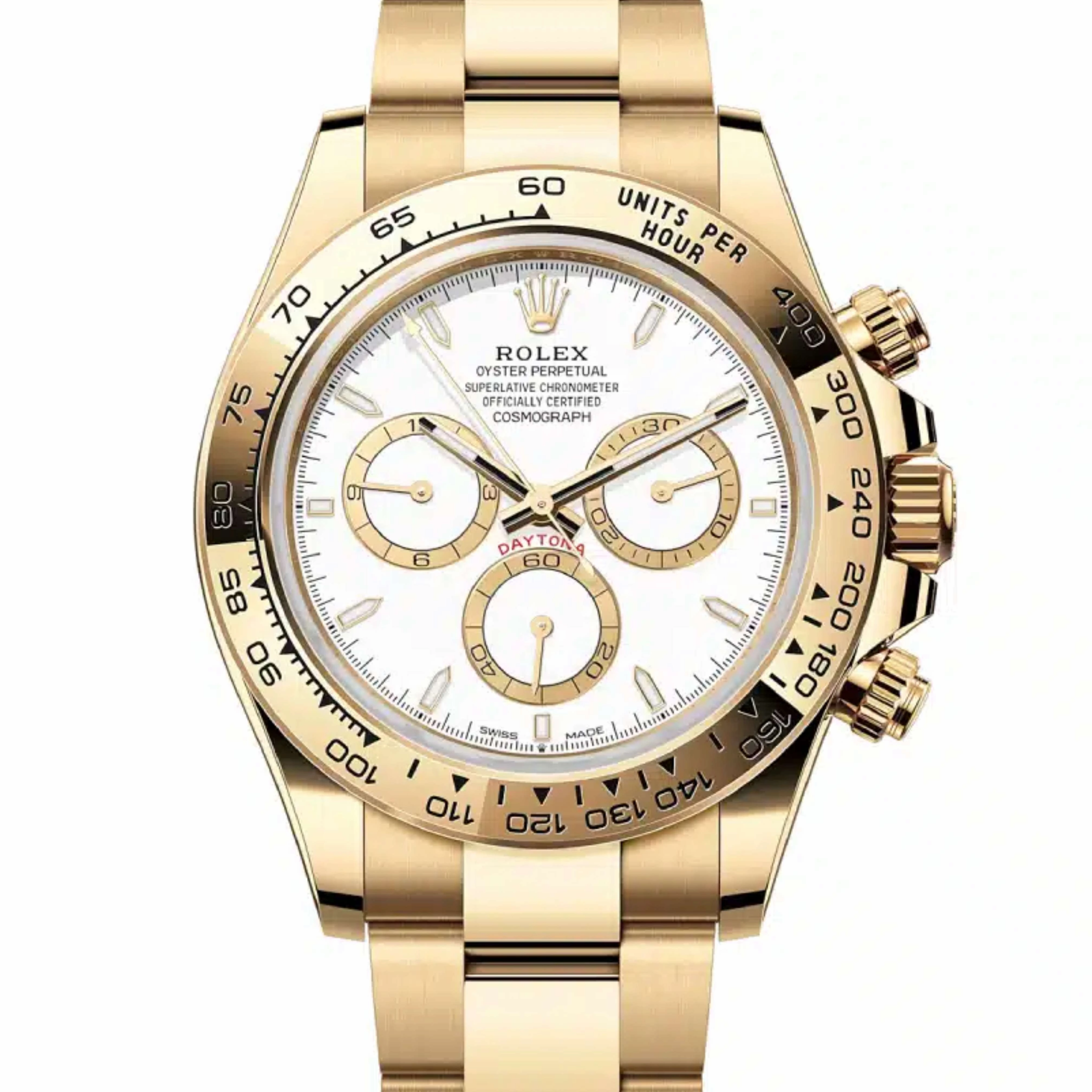 Rolex Cosmograph Daytona 40mm - Ref: 126508 - White Index Dial, 18K Yellow Gold Oyster Bracelet Men's Watch
