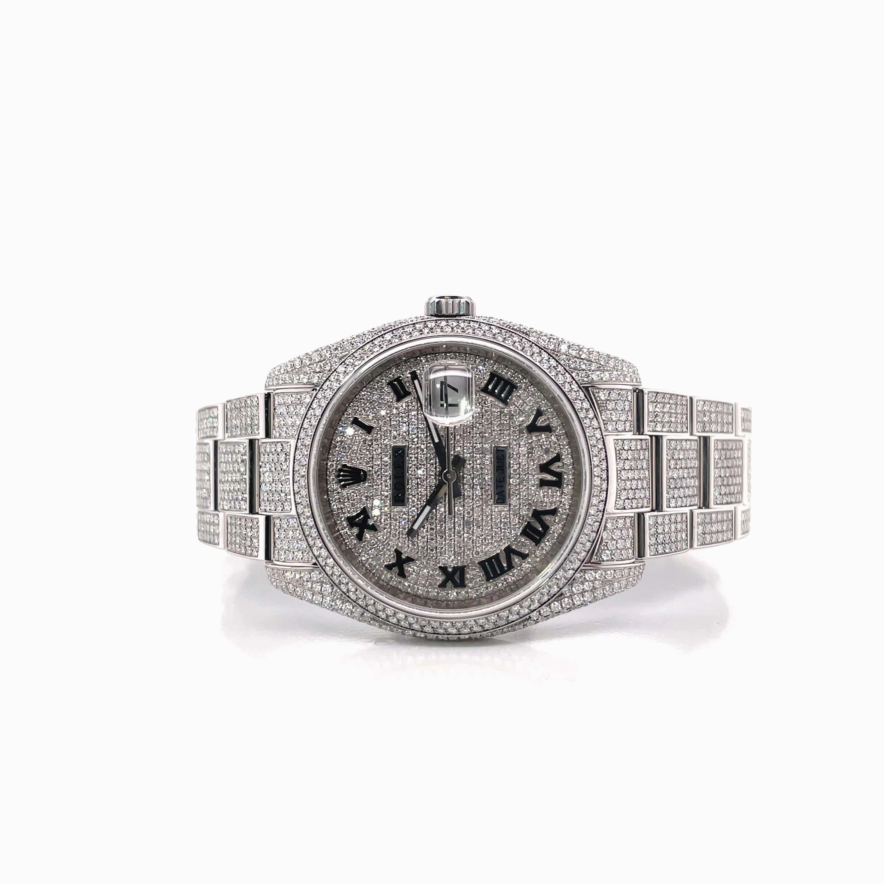 Rolex Date-Just 36mm 116200 Custom Pave Diamond BustDown