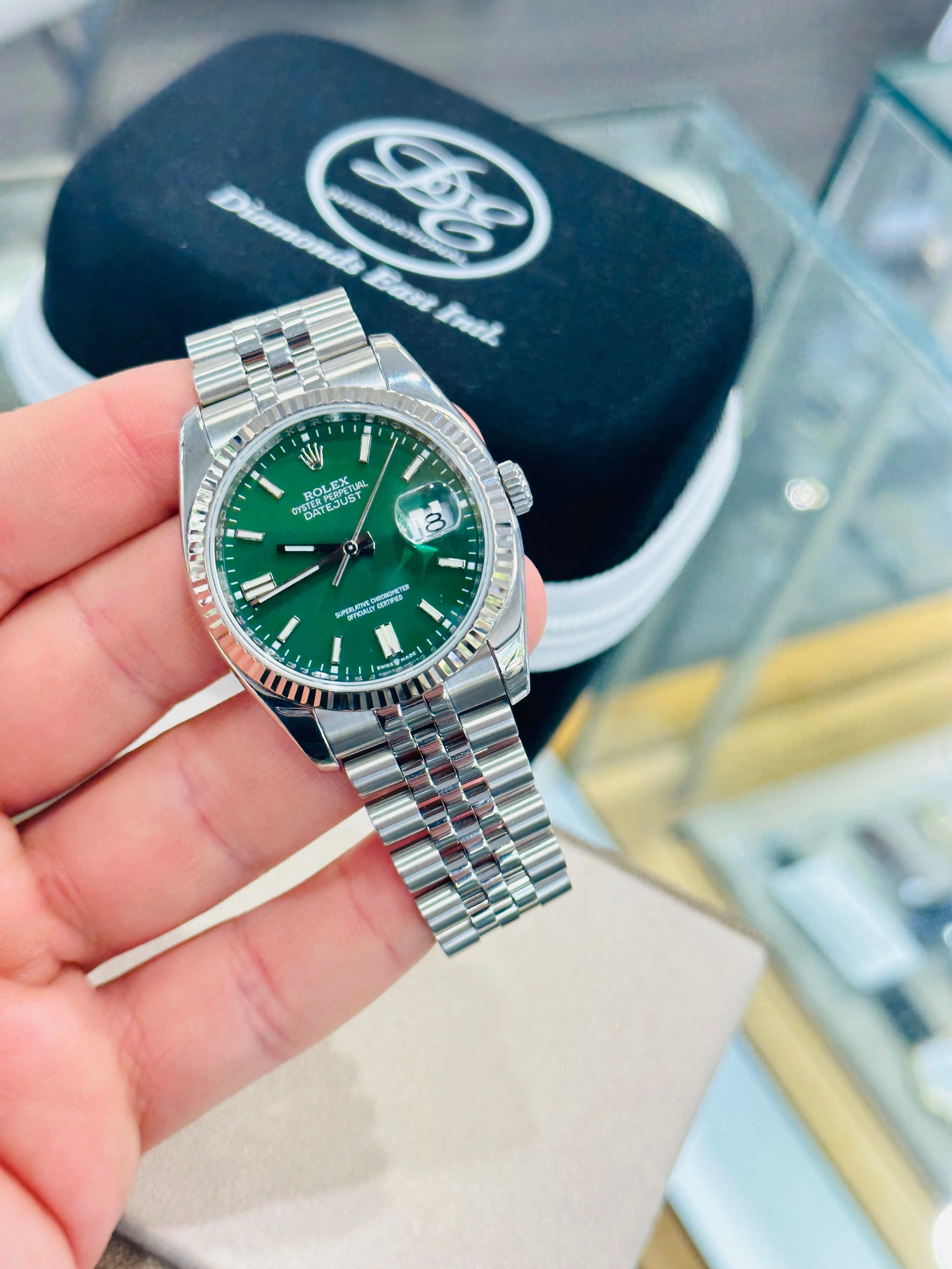 Rolex Date-Just 36mm 116234 jubilee Custom Green Dial