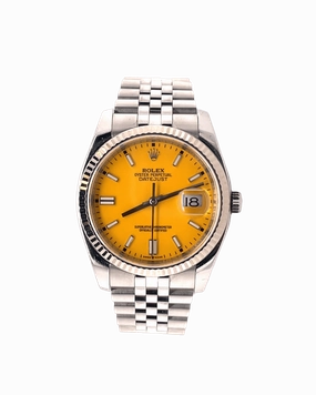 Rolex Date-Just 36mm 116234 jubilee Custom Yellow Dial