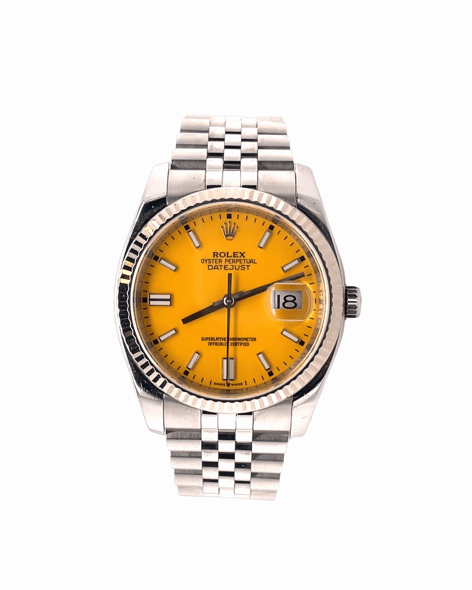 Rolex Date-Just 36mm 116234 jubilee Custom Yellow Dial