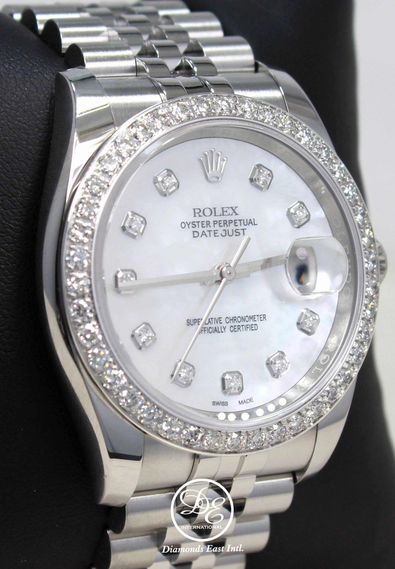 Rolex Datejust 116200 36mm Jubilee Band MOP Diamond Dial and Bezel Watch