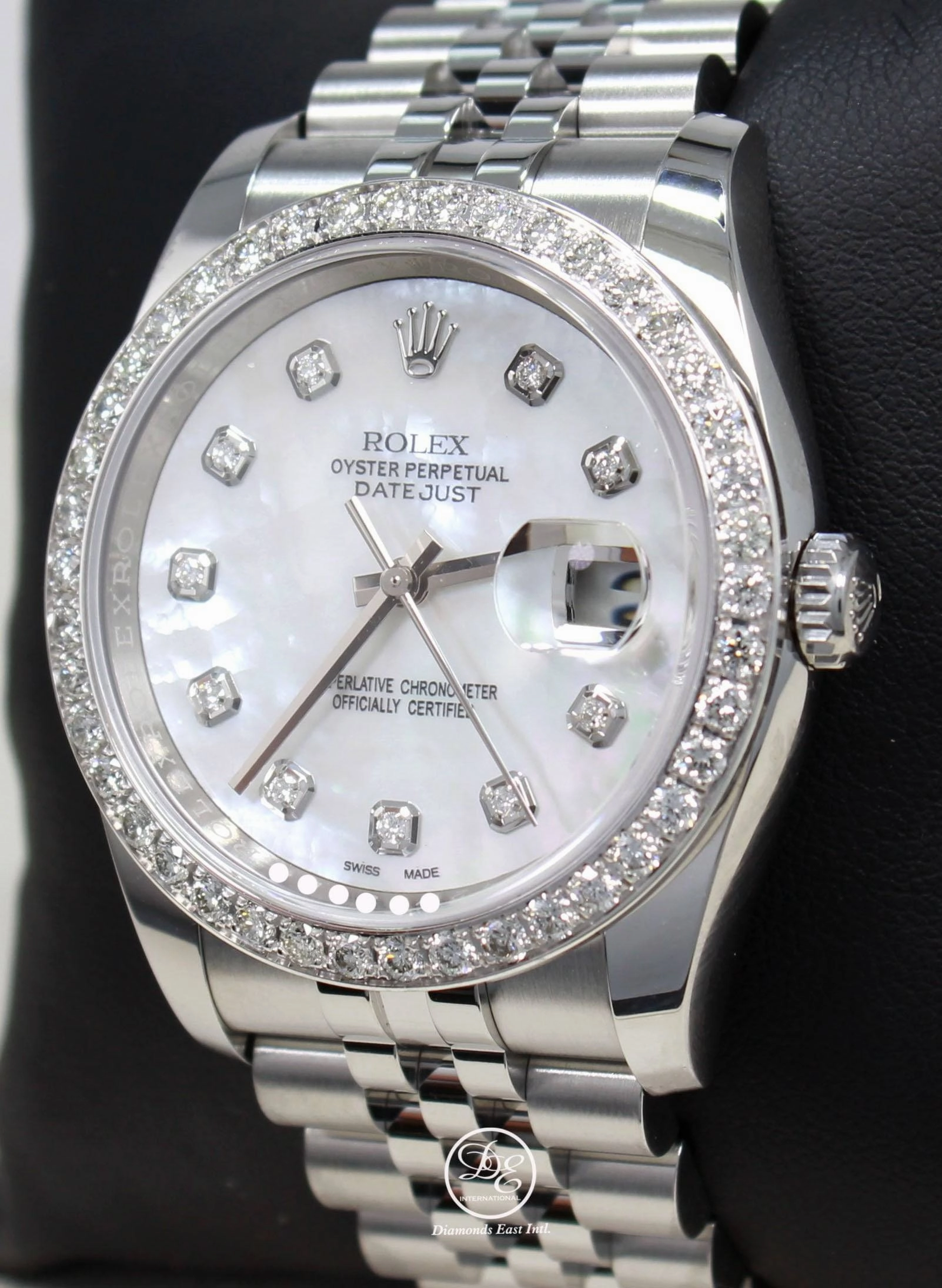 Rolex Datejust 116200 36mm Jubilee MOP Diamond Dial and Bezel Watch Box/Paper