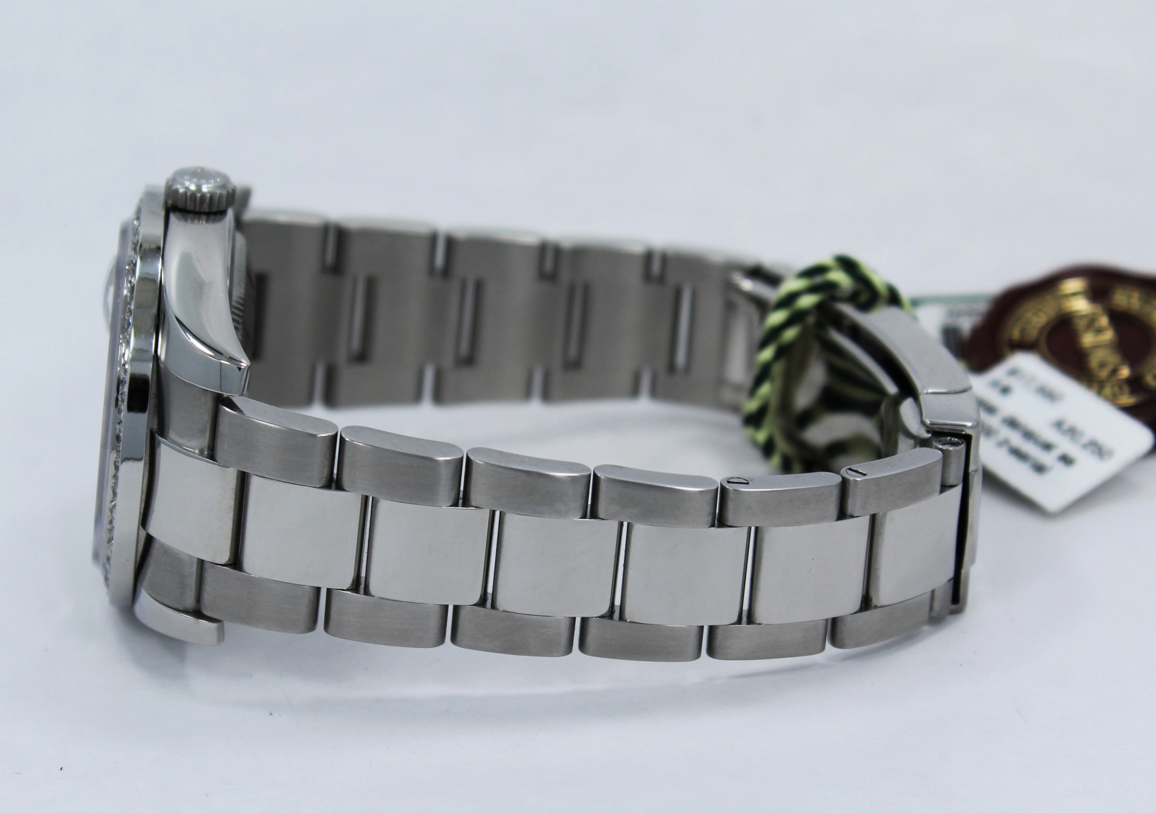 Rolex Datejust 116200 36mm Oyster Perpetual 1.95CT Diamond Bezel Silver Roman Dial