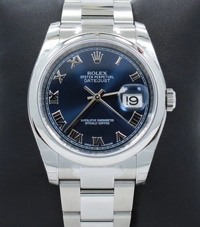 Rolex Datejust 116200 36mm Oyster Perpetual Blue Roman UNWORN