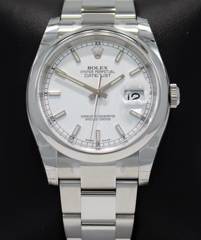 Rolex Datejust 116200 36mm White Stick Dial Oyster Perpetual UNWORN