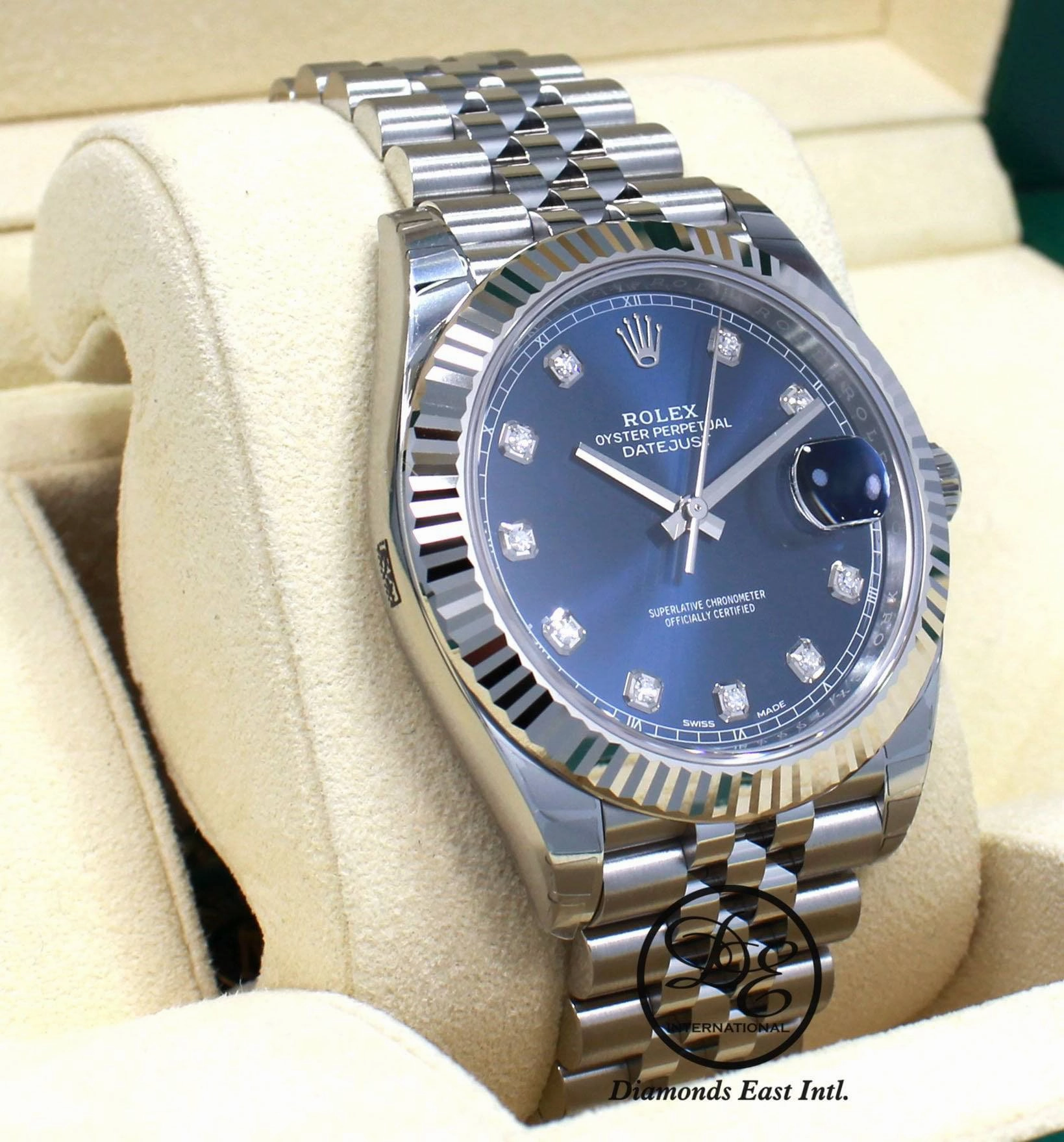 Rolex Datejust 126334 41mm Jubilee Blue Diamond Dial 18K White Gold Bezel UNWORN