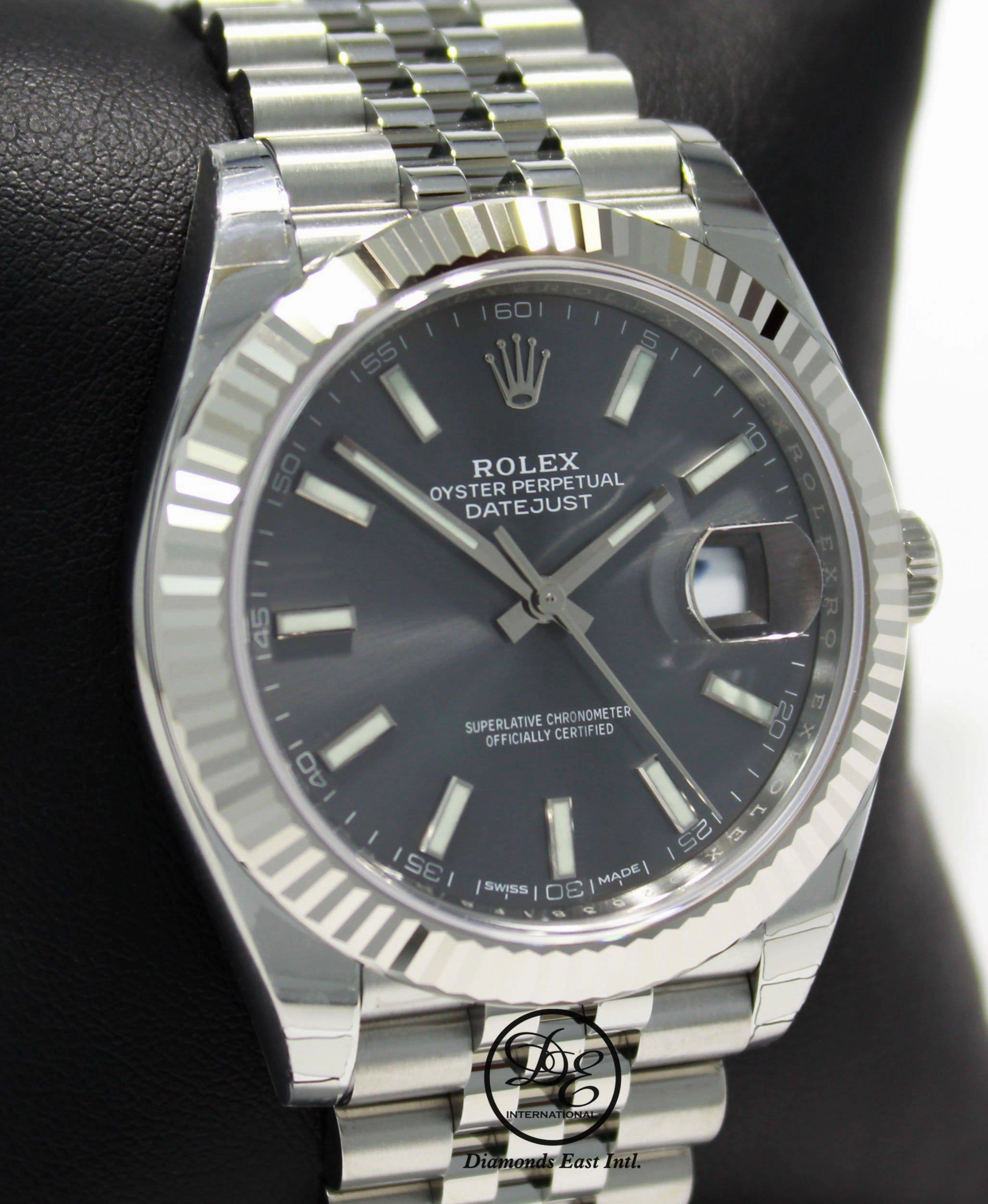 Rolex Datejust 126334 41mm Jubilee Rhodium Dial 18K White Gold Bezel Watch UNWORN
