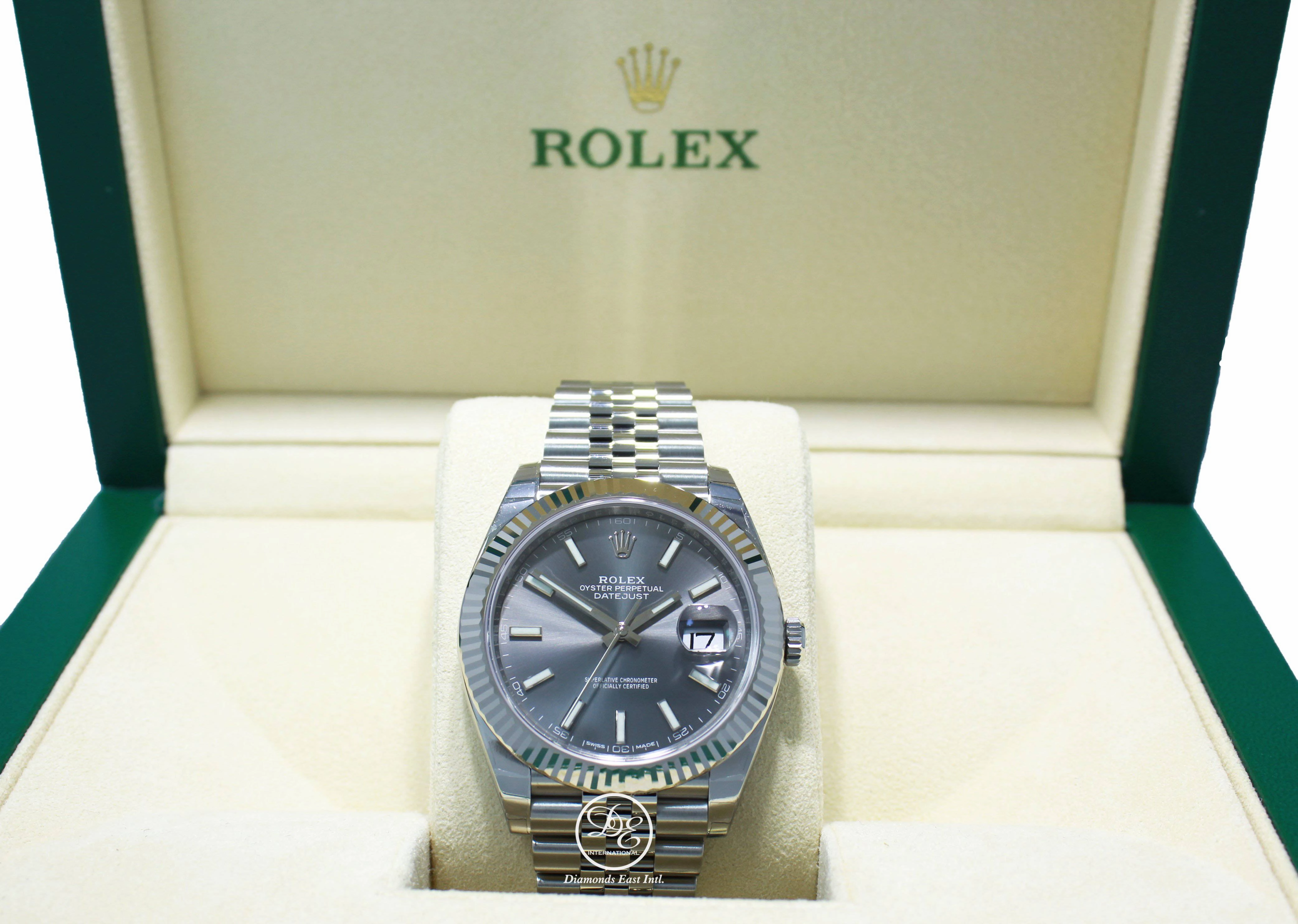 Rolex Datejust 126334 41mm Jubilee Rhodium Dial 18K White Gold Bezel Watch UNWORN