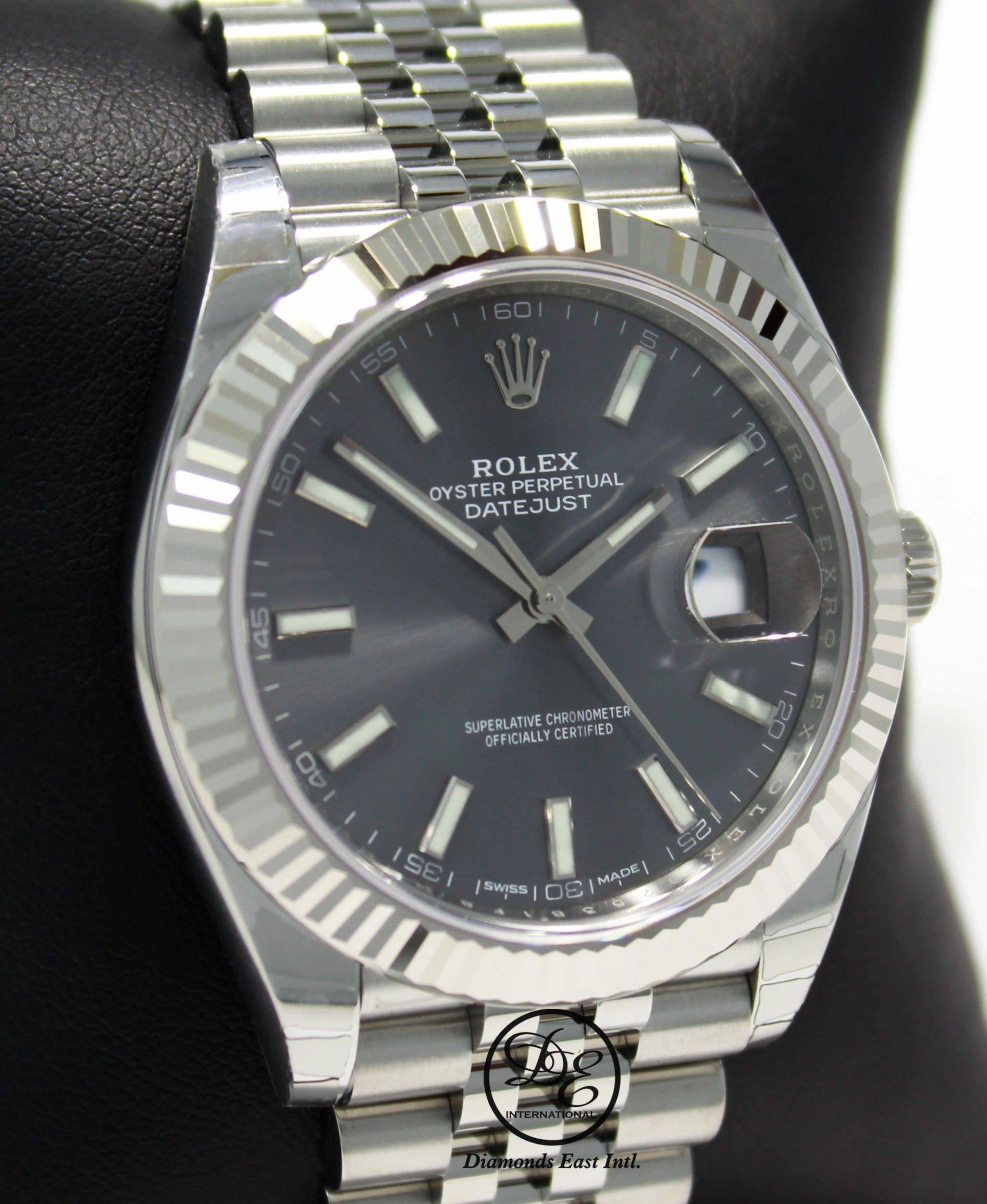 Rolex Datejust 126334 41mm Jubilee Rhodium Dial 18K White Gold Bezel Watch UNWORN