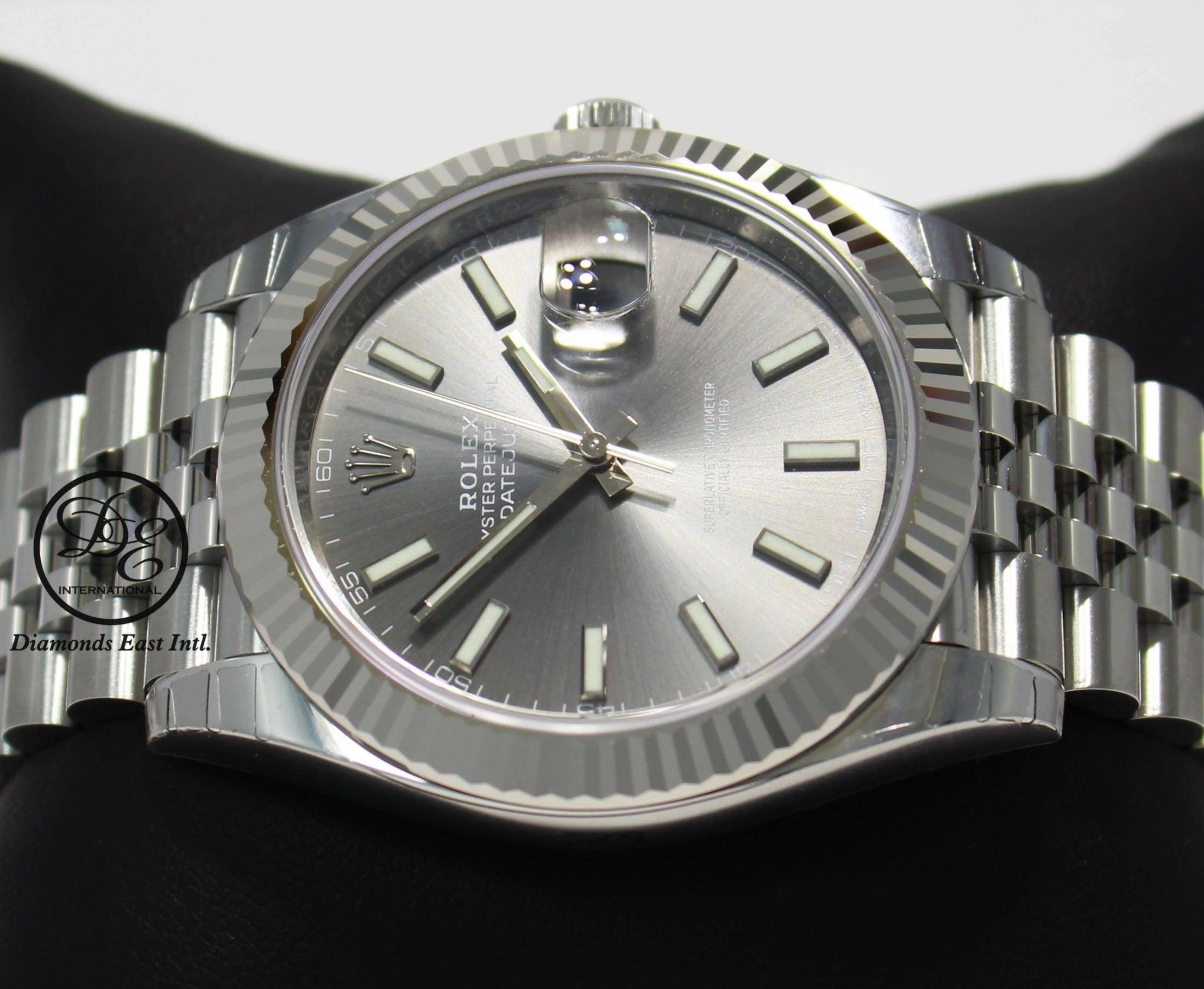 Rolex Datejust 126334 41mm Jubilee Rhodium Dial 18K White Gold Bezel Watch UNWORN