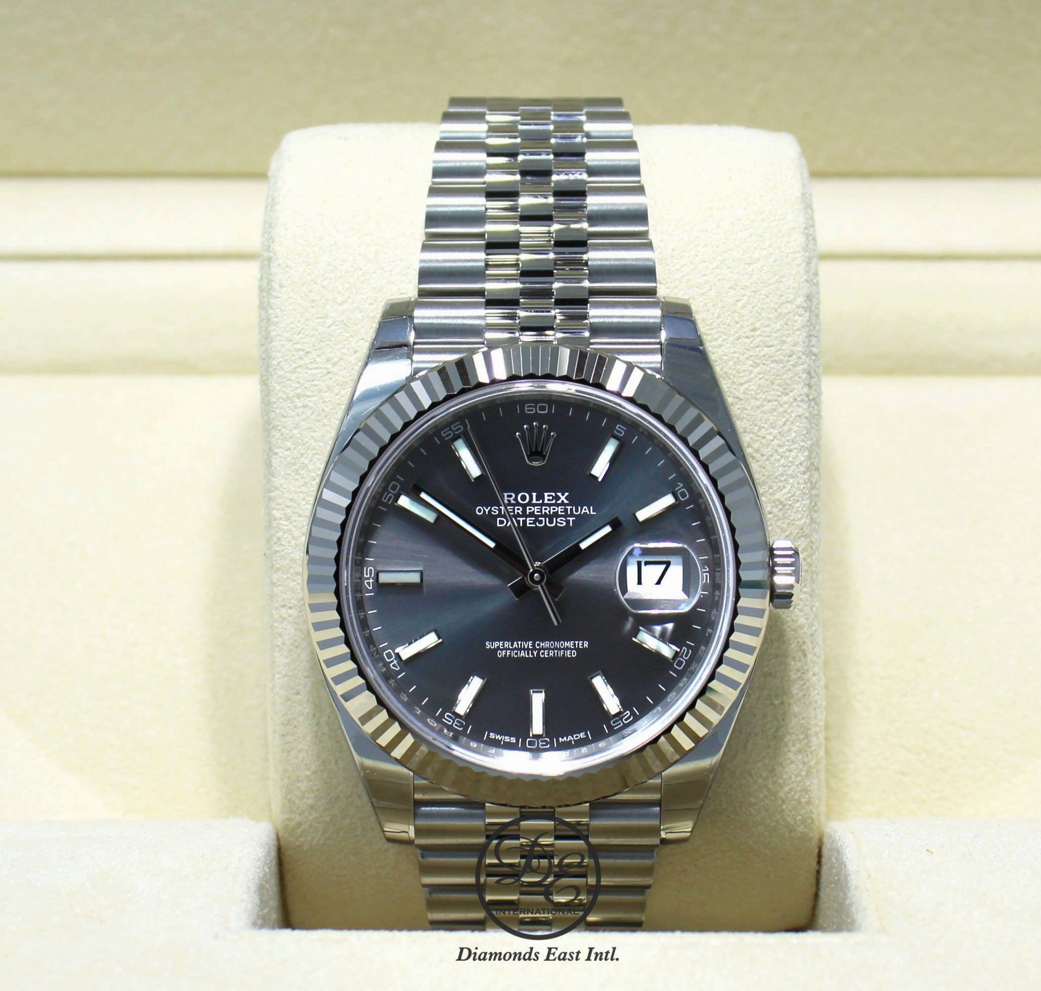 Rolex Datejust 126334 41mm Jubilee Rhodium Dial 18K White Gold Bezel Watch UNWORN