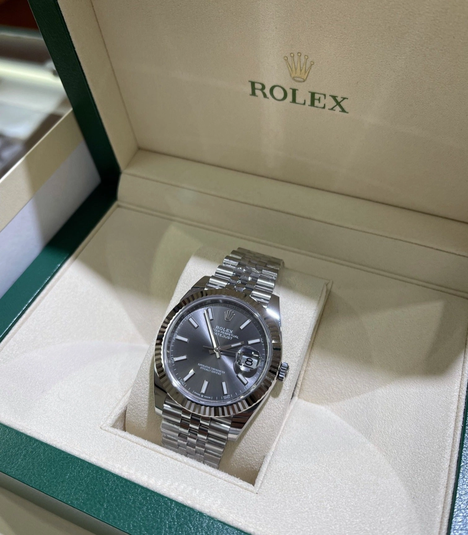 Rolex Datejust 126334 41mm Jubilee Rhodium Dial 18K White Gold Bezel Watch UNWORN
