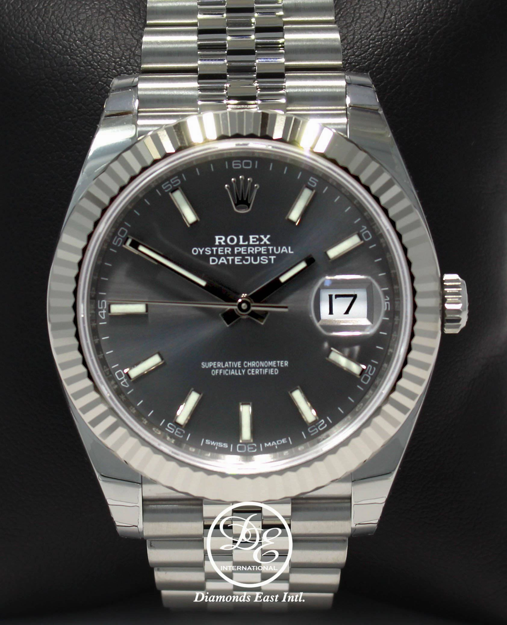 Rolex Datejust 126334 41mm Jubilee Rhodium Dial 18K White Gold Bezel Watch UNWORN