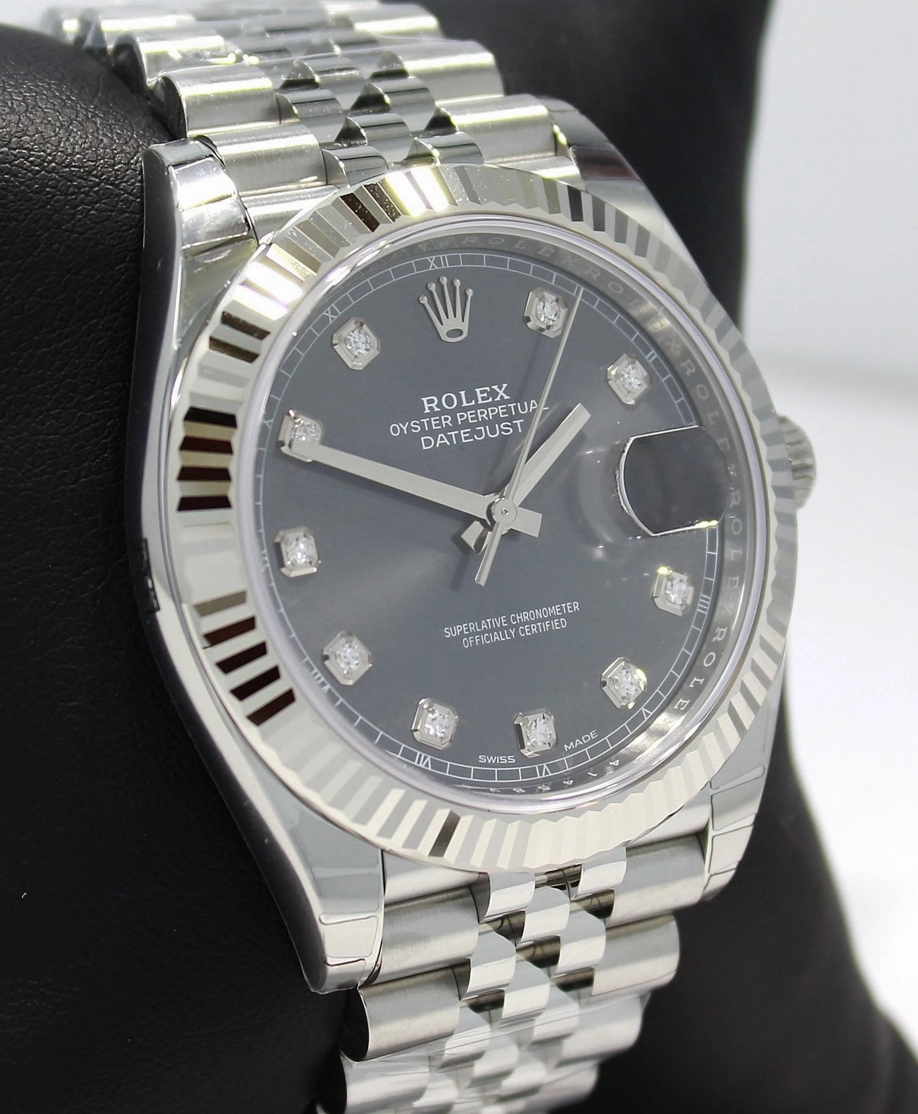 Rolex Datejust 126334 41mm Jubilee Rhodium Diamond Dial 18K White Gold Bezel NEW