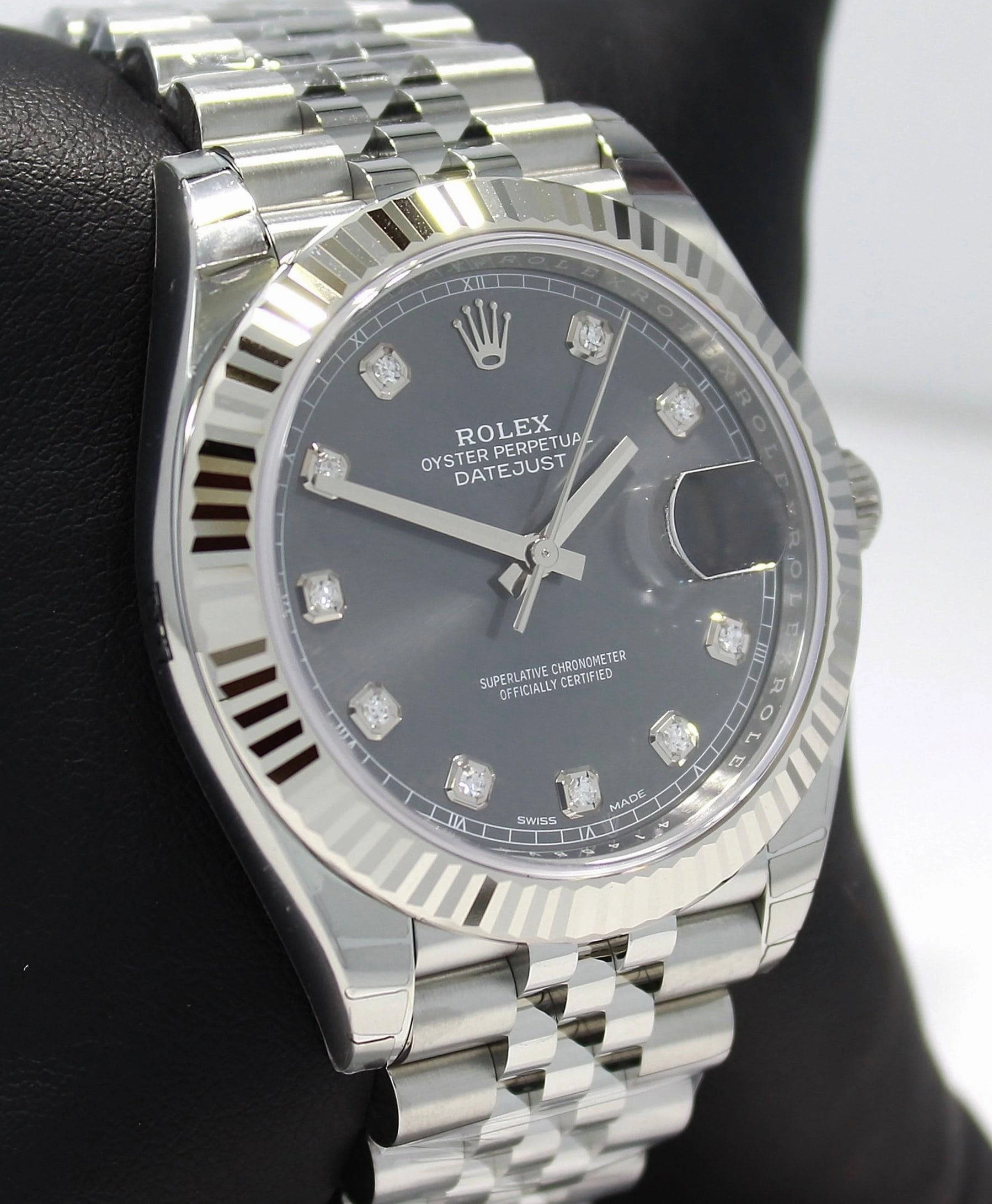 Rolex Datejust 126334 41mm Jubilee Rhodium Diamond Dial 18K White Gold Bezel NEW