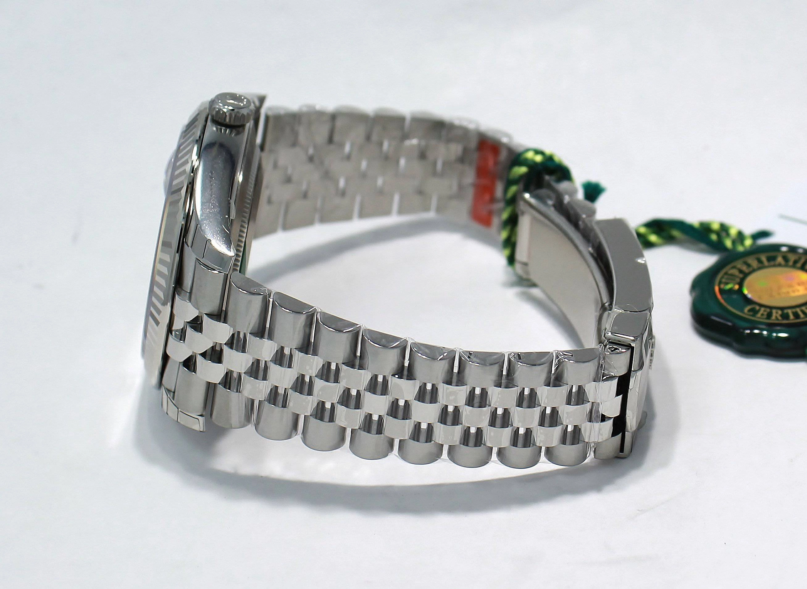 Rolex Datejust 126334 41mm Jubilee Rhodium Diamond Dial 18K White Gold Bezel NEW