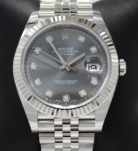 Rolex Datejust 126334 41mm Jubilee Rhodium Diamond Dial 18K White Gold Bezel NEW