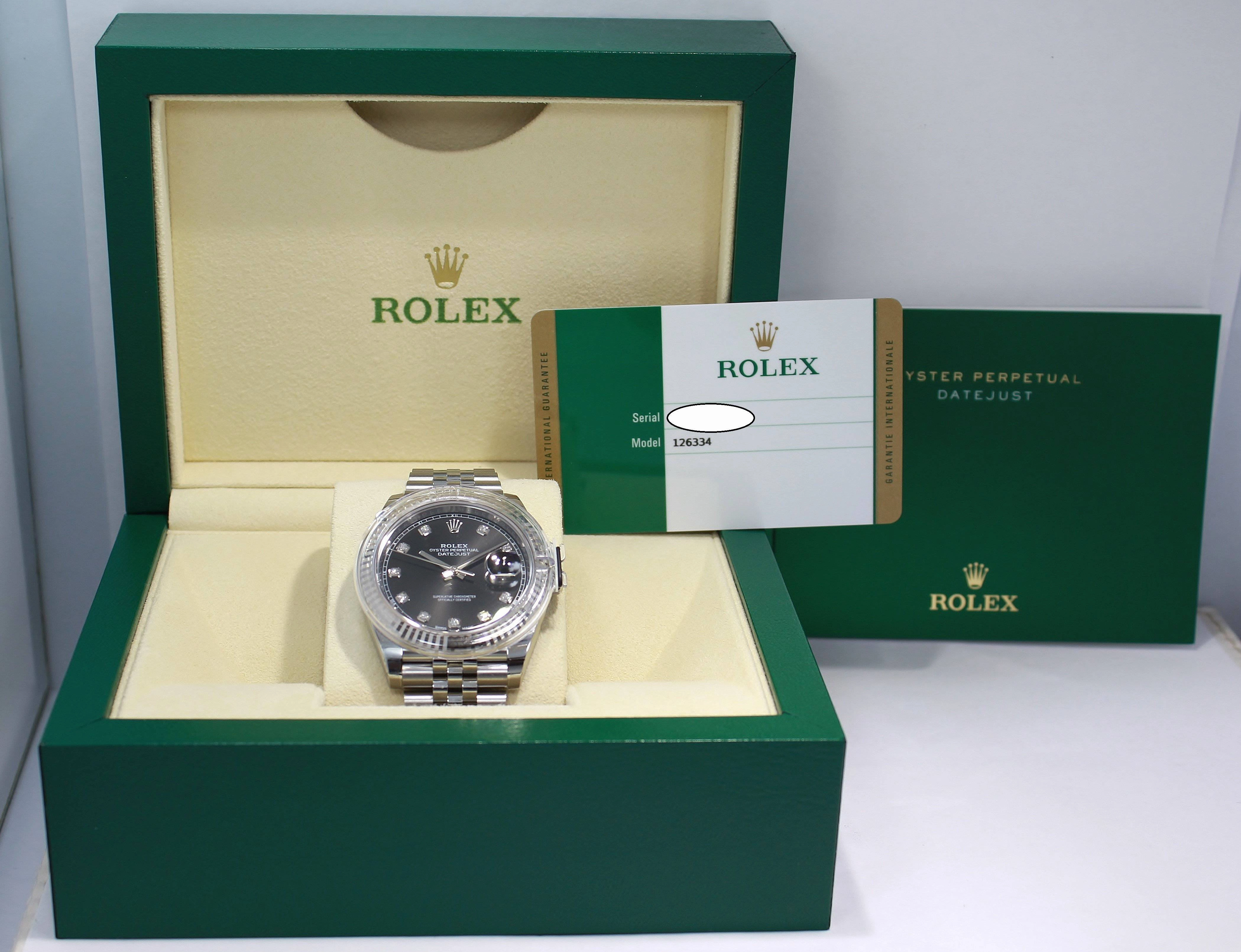 Rolex Datejust 126334 Black Diamond Dial Jubilee Unworn