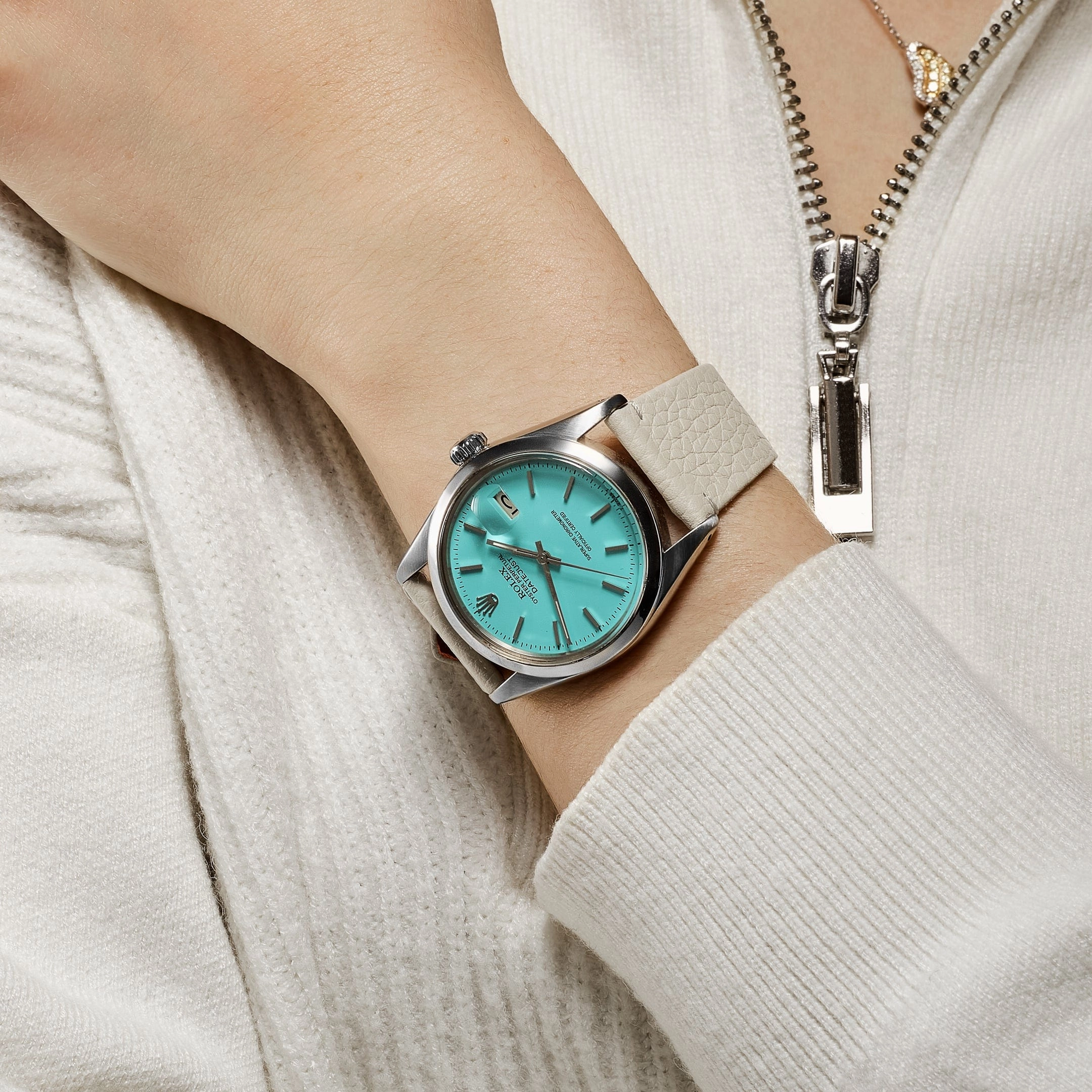 Rolex Datejust 16000 Stainless Steel Aftermarket Turquoise Dial