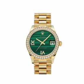 Rolex Datejust 31 278278 'Ladies' Yellow Gold Malachite Diamond Dial (2021)