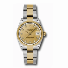Rolex Datejust 31mm - Ref: 178243 chdo - Champagne Diamond Dial, Two Tone Stainless Steel & 18K Yellow Gold Oyster Bracelet Women's Watch